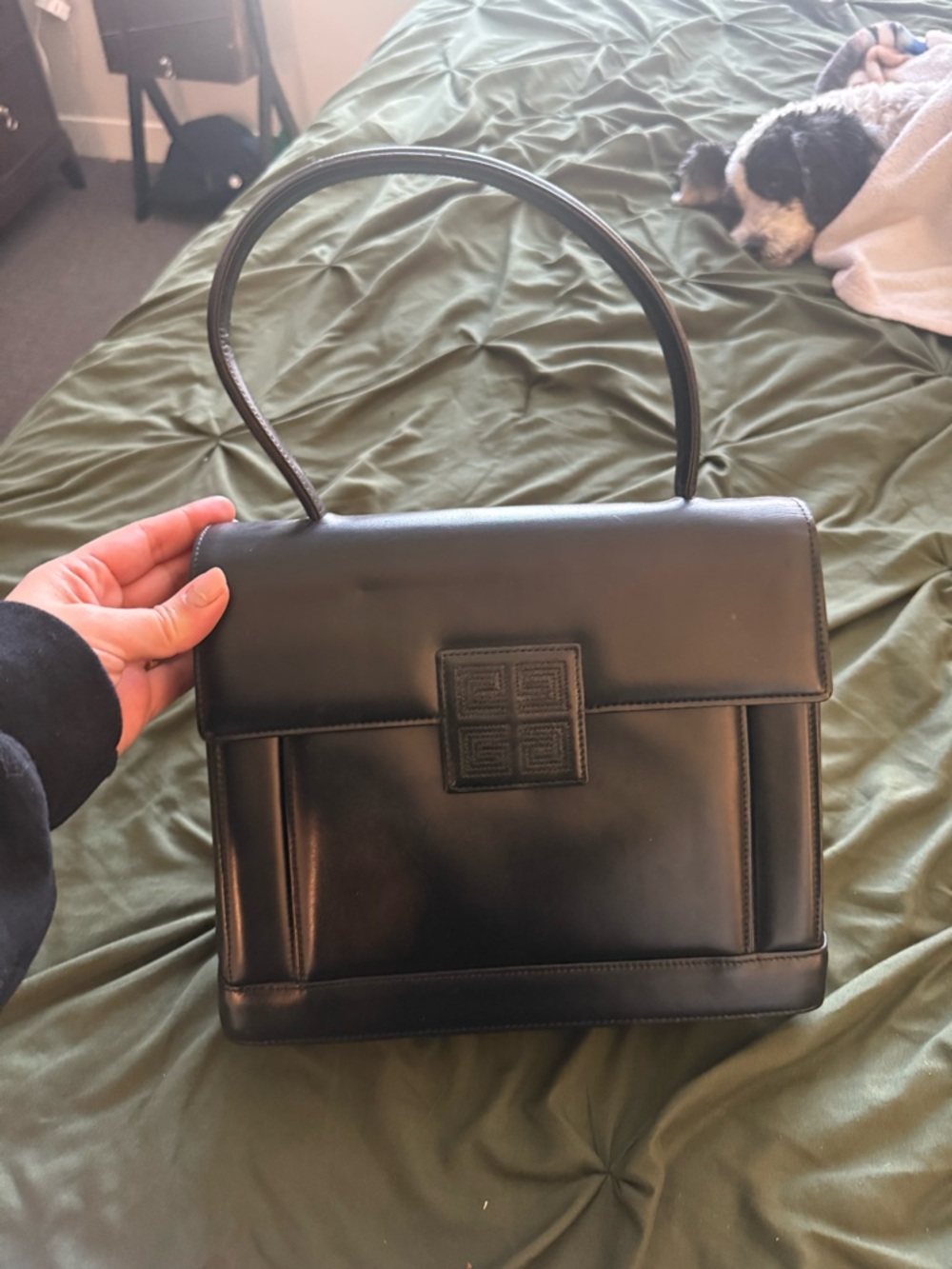 Givenchy Black Leather Top-Handle Bag